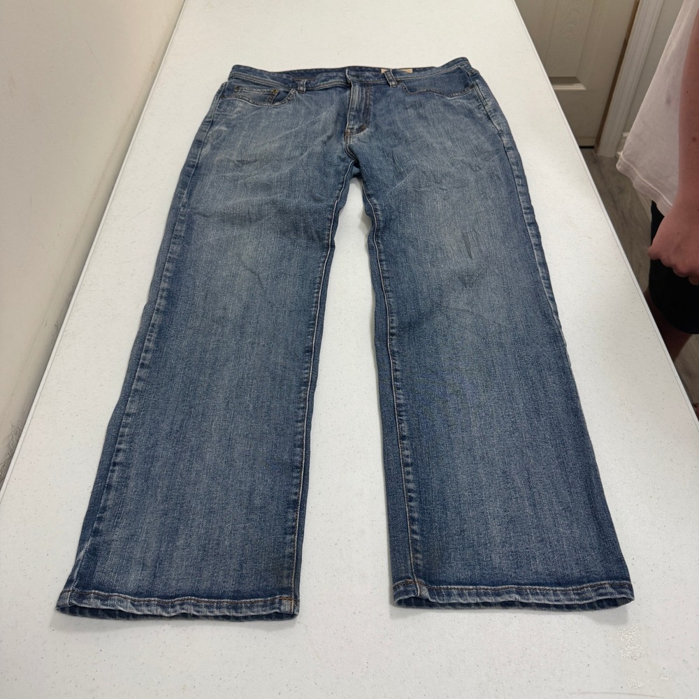 Orvis Mens Five Pocket Straight Leg Jeans Blue Medium Wash 36x30 Denim Pants